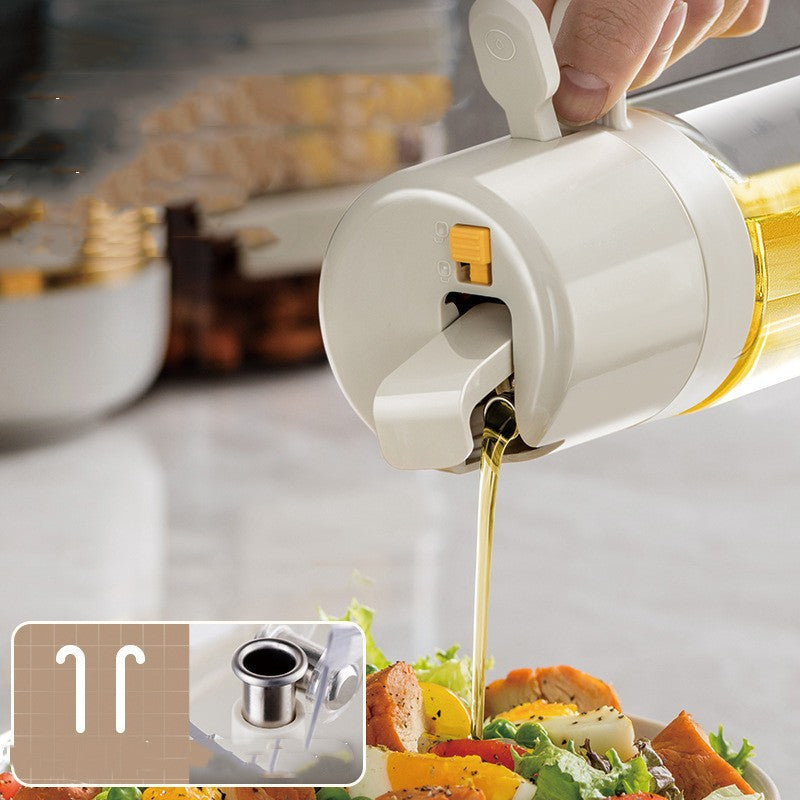 2-in-1 Glass Oil Sprayer & Pourer (550ml) – Automatic Flip & Precise Control