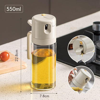 2-in-1 Glass Oil Sprayer & Pourer (550ml) – Automatic Flip & Precise Control